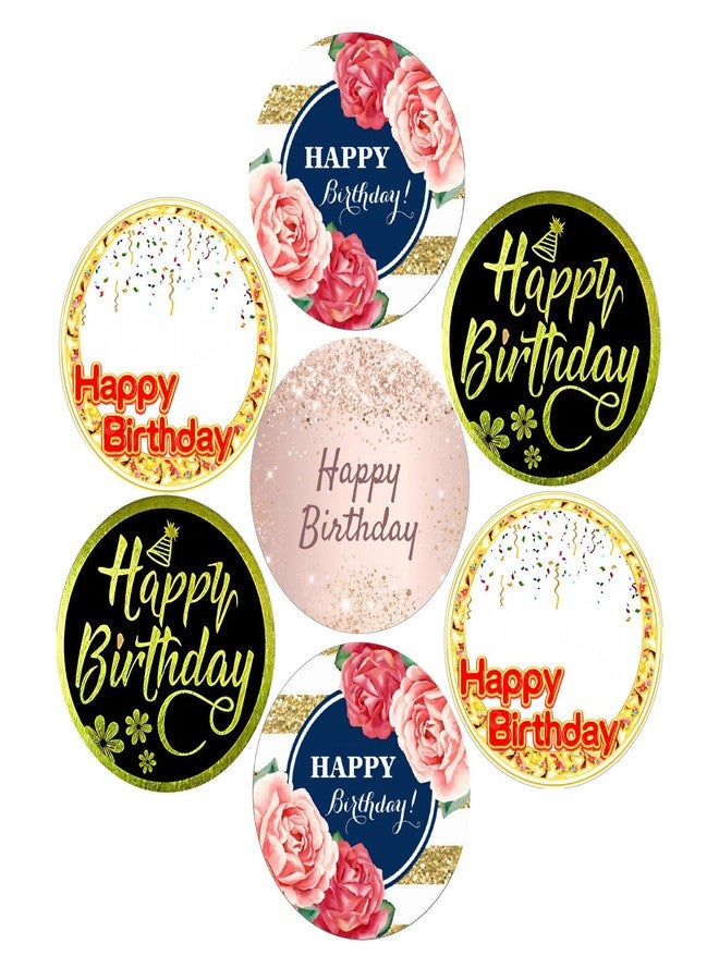 SLGIFT Vinyl Happy Birthday Theme Sticker, Self-Adhesive Vinyl Stickers, 40 Pieces, 2 x 2 Inches Round Sticker, 4 Unique Designs, R192 - Image 1